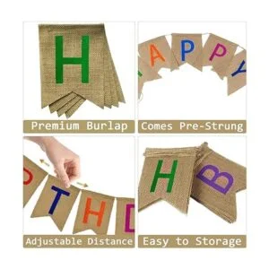 Vagski Bandera de arpillera de feliz cumpleaños banderas_4