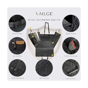 Vailge Funda de asiento para perro para asiento trasero