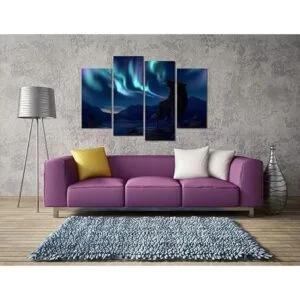 VVOVV Wall Decor Lienzo decorativo de lobo de 4 paneles_4