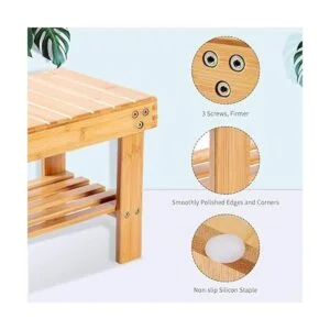 VaeFae Taburete pequeño de bambú para niños reposapiés de_3