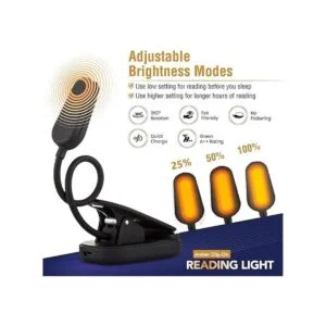 VYANLIGHT Luz de libro recargable con clip para leer en la_4