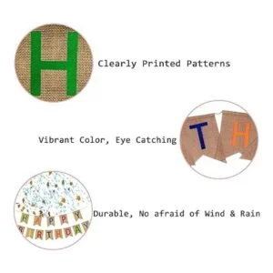 Vagski Bandera de arpillera de feliz cumpleaños banderas_5