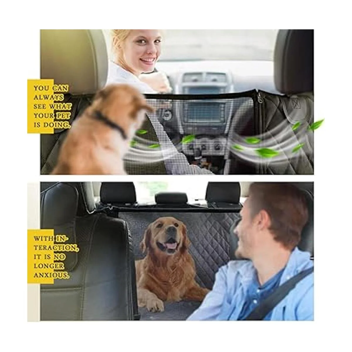 Vailge Funda de asiento para perro para asiento trasero