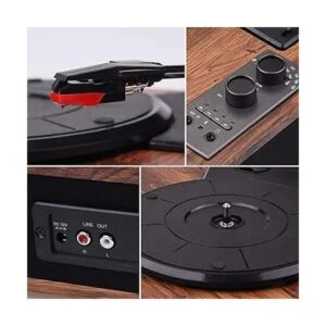 VOKSUN Tocadiscos vintage de 3 velocidades reproductor_6