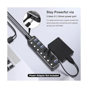 VKUSRA Hub USB 3.0 de 7 puertos con cable USB de 4 pies_5