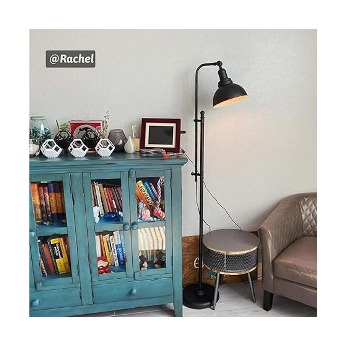 VONLUCE Lámpara de pie industrial ajustable lámpara de_4