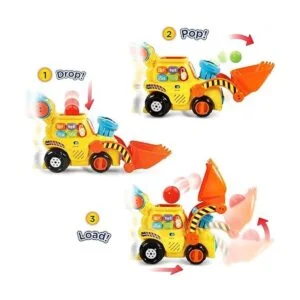 VTech Bulldozer Push Pop PopaBalls amarillo_3