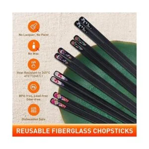 VIWIK 5 pares de palillos de fibra de vidrio bonitos_4