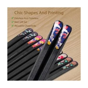 VIWIK 5 pares de palillos de fibra de vidrio bonitos_3