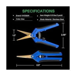 VIVOSUN Tijera de podar de mano con cuchillas de precisión_4