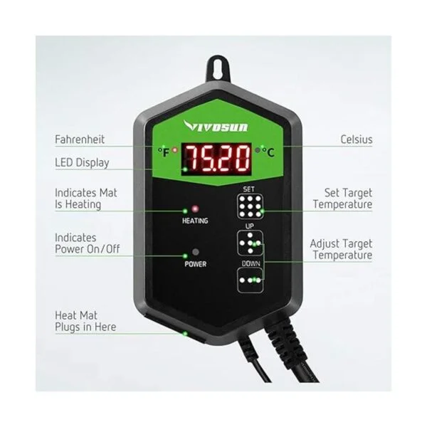 VIVOSUN controlador de termostato digital para esteras de_3