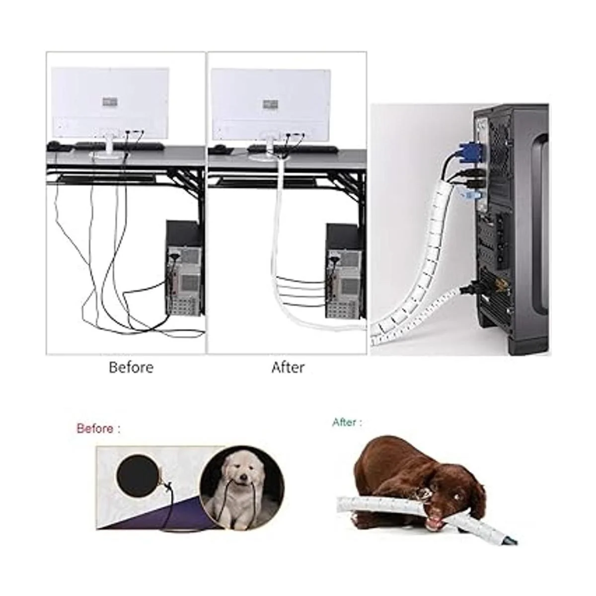 VIWIEU Funda de gestión de cables para PC de color_6