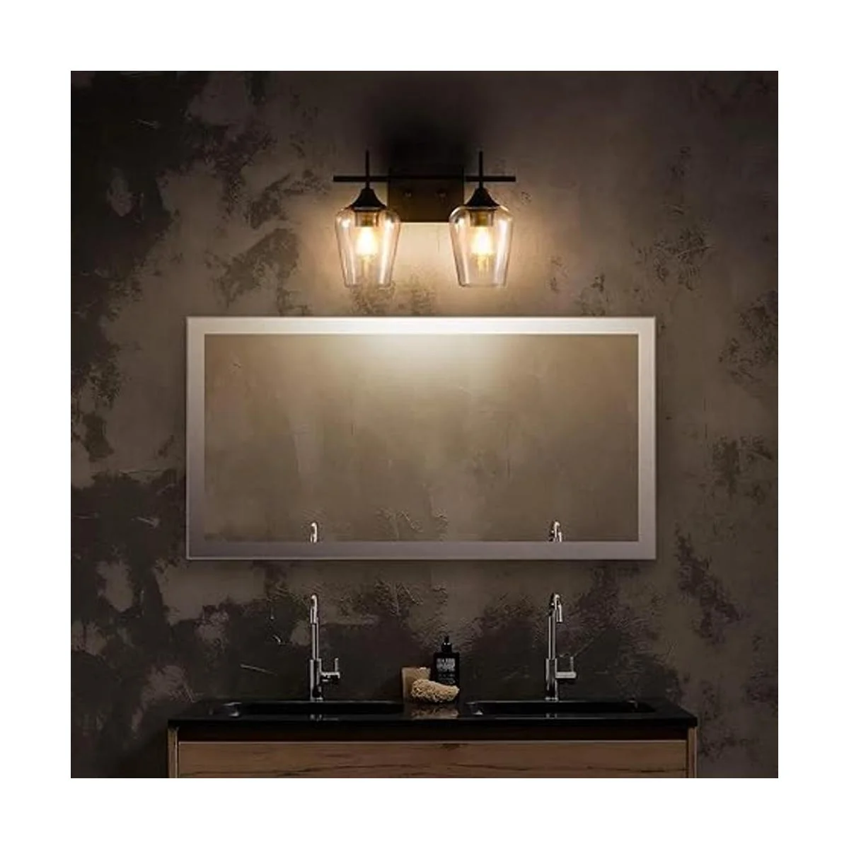 VONLUCE 2Light Vanity Light in Matt Black Finish Vintage_3