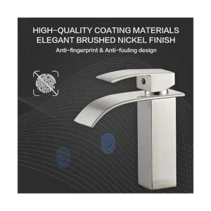 VOTON Grifo de baño cromado en cascada de un solo