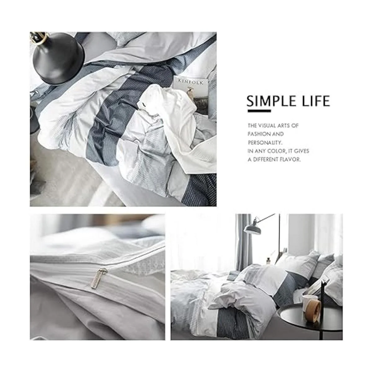 VM VOUGEMARKET Juego de funda de edredón tamaño Queen_6