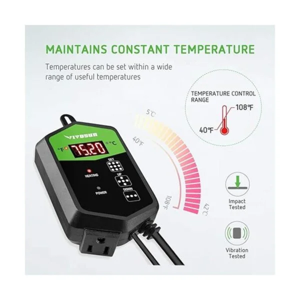 VIVOSUN controlador de termostato digital para esteras de_4