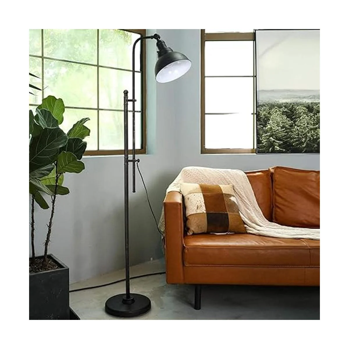 VONLUCE Lámpara de pie industrial ajustable lámpara de_2