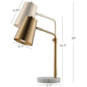 VONLUCE Lámpara de escritorio dorada con bombilla LED_2