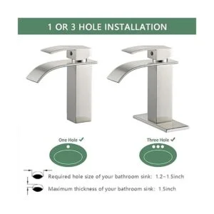 VOTON Grifo de baño cromado en cascada de un solo