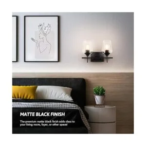 VONLUCE 2Light Vanity Light in Matt Black Finish Vintage_2