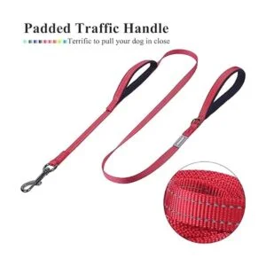 VIVAGLORY Correa de perro acolchada con dos asas correas_3