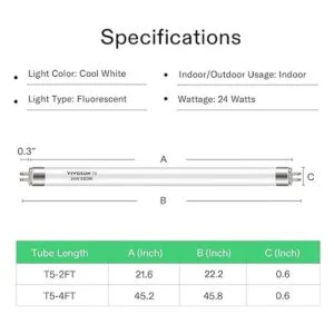 VIVOSUN 5 Paquetes de tubos fluorescentes T5 para plantas._2