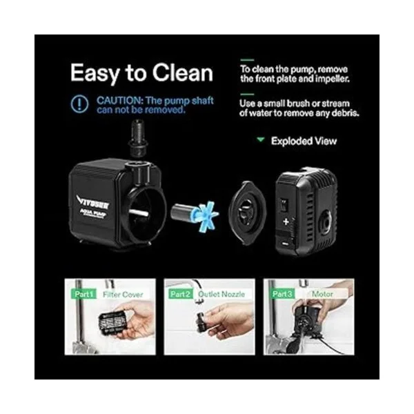VIVOSUN Bomba sumergible de 210 GPH 800 LH 8 W bomba_5