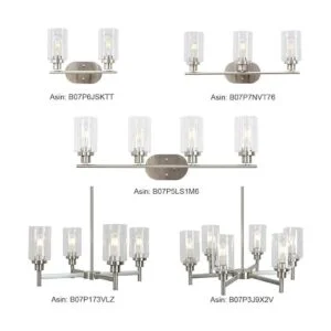 VINLUZ Lámpara de araña contemporánea de 6 luces de níquel_2