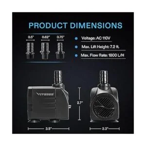 VIVOSUN Bomba sumergible de 480 GPH 1800 LH 25 W_2