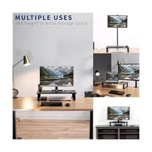 VIVO Monitor Riser Soporte de escritorio de madera y_2