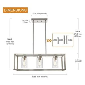 VINLUZ 3 candelabros lineales de luz de níquel cepillado_4