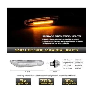 VIPMOTOZ Tira de luces LED cromadas con marcador lateral_2