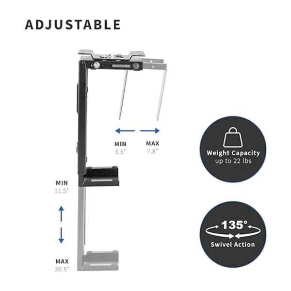 VIVO Soporte de PC ajustable para debajo del escritorio y_3