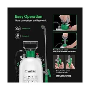 VIVOSUN Pulverizador de agua a presión para césped o