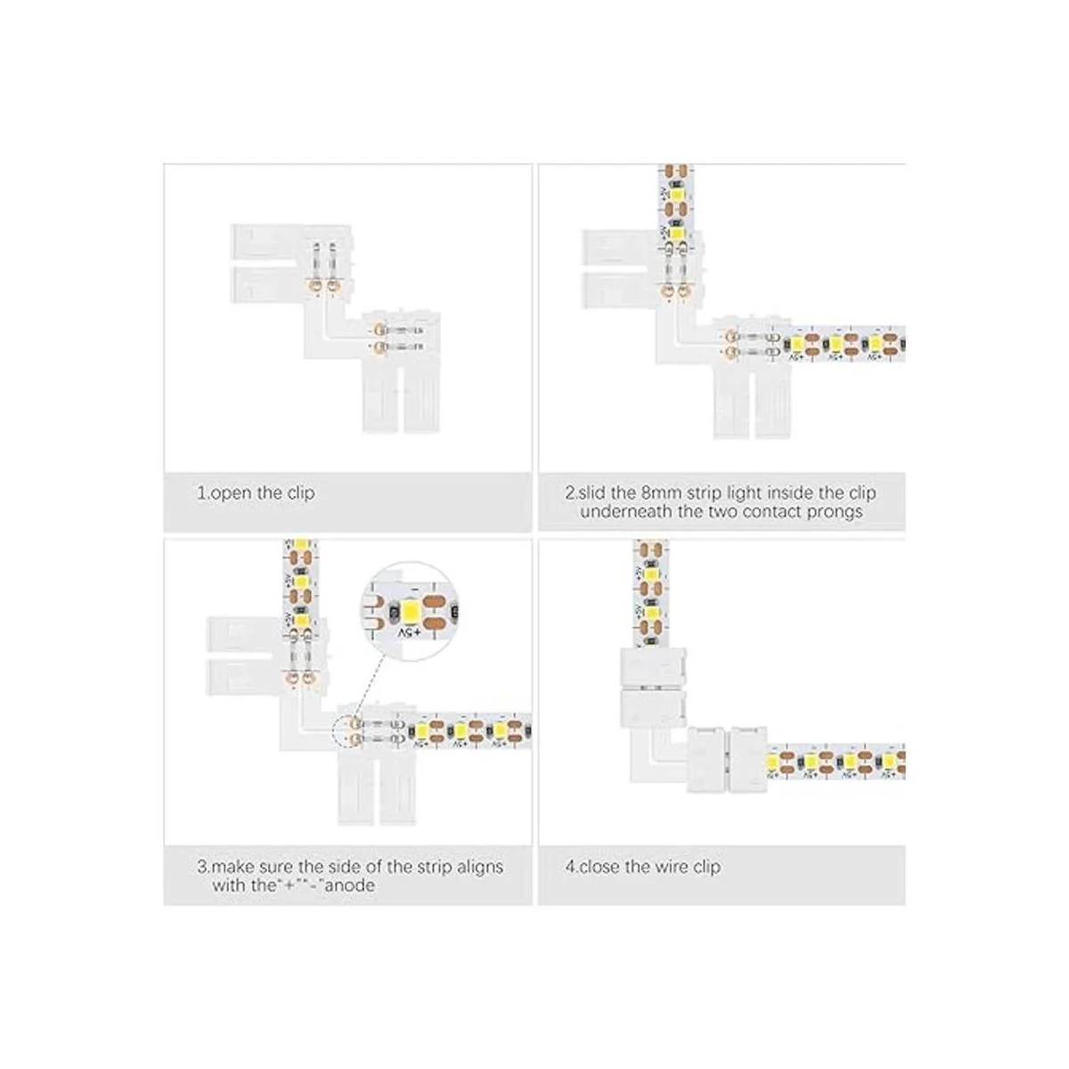 VIPMOON Conector de tira LED de esquina en ángulo recto_2
