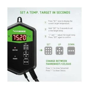 VIVOSUN controlador de termostato digital para esteras de_6