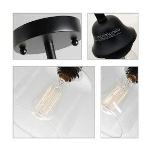 VILUXY Lámpara colgante de cristal vintage iluminación_4