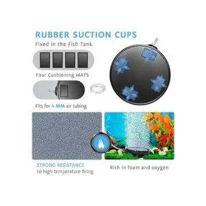 VIVOSUN Disco de piedra de aire con carcasa y ventosa para_4