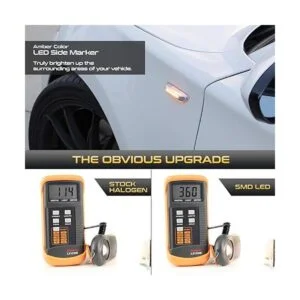 VIPMOTOZ Tira de luces LED cromadas con marcador lateral_3