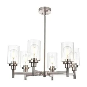 VINLUZ Lámpara de araña contemporánea de 6 luces de níquel_1