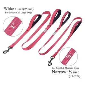 VIVAGLORY Correa de perro acolchada con dos asas correas_5