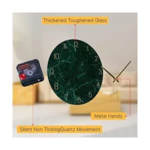 VIKMARI Reloj de pared de cristal silencioso sin tictac_3