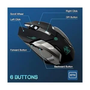 VEGCOO C8 Ratón inalámbrico recargable inalámbrico con