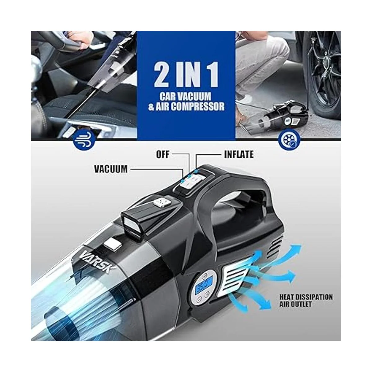 VARSK Aspiradora de automóvil 4 en 1 inflador de_2