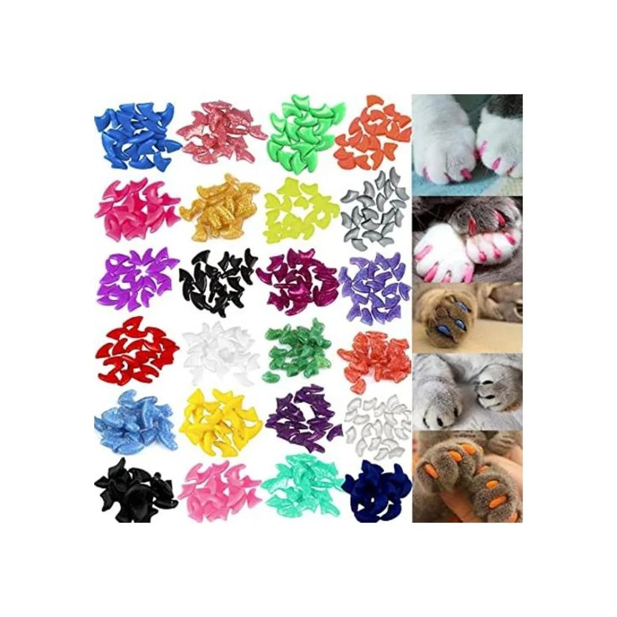 VICTHY 140 tapas de uñas de gato coloridas garras suaves