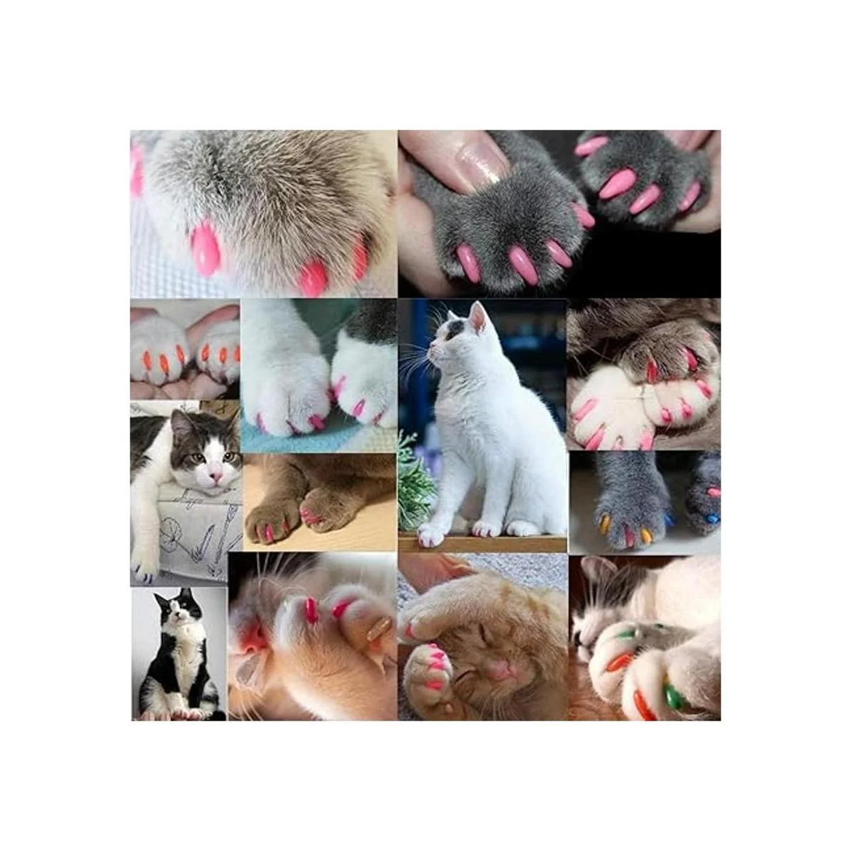VICTHY 140 tapas de uñas de gato coloridas garras suaves