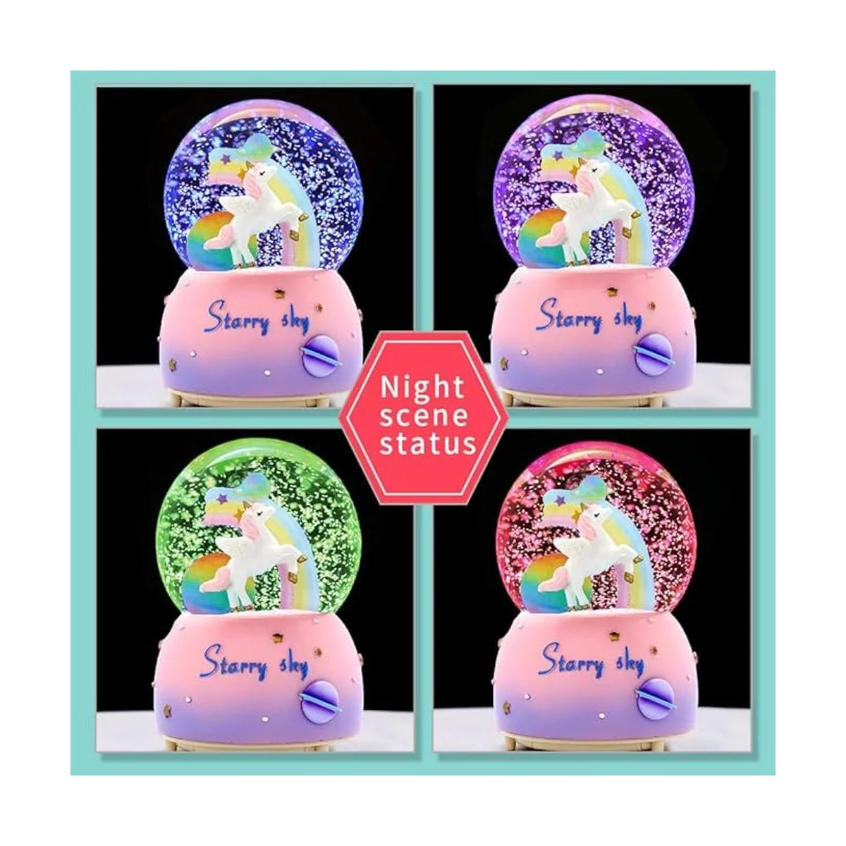 VECU Globo de nieve de unicornio para niños globo de