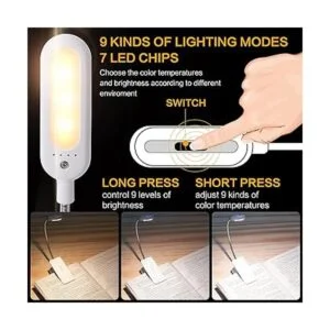 VAVOFO Luz de lectura con clip para cama infantil 7 LEDS_2
