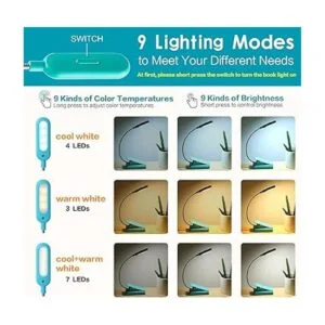 VAVOFO Luz de libro con clip para cama de niños 7 luces_2