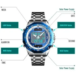 VIGOROSO Reloj de pulsera analógico digital de cuarzo para_5